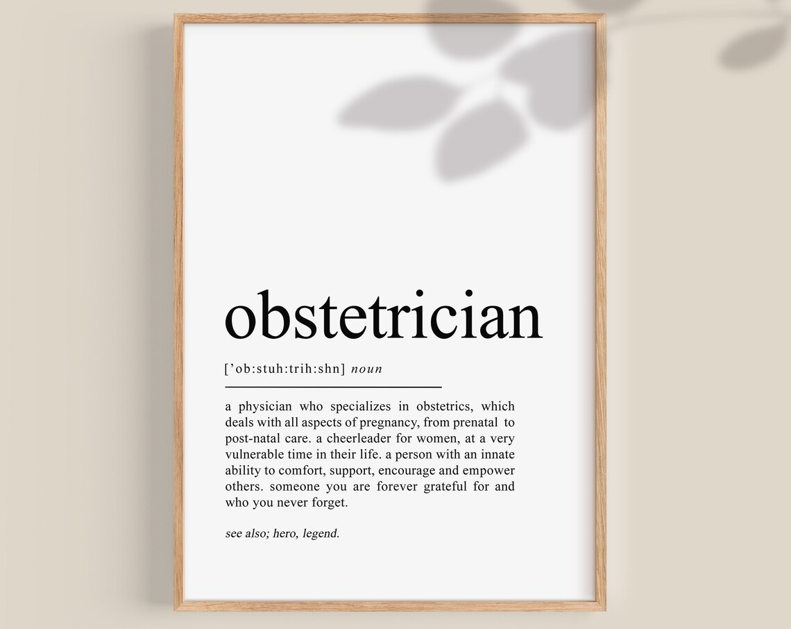 Obstetrician Definition Typography Art Print