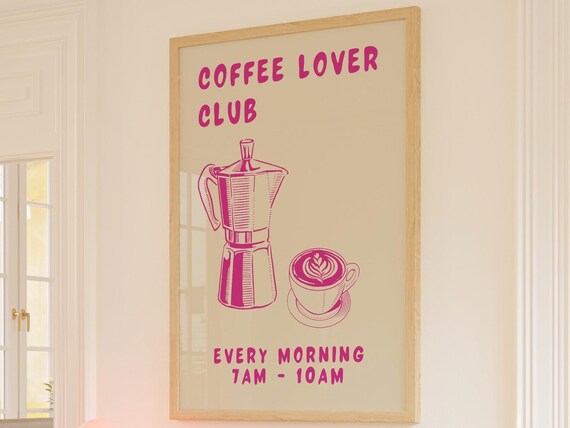 Coffee Club Kitchen Print Kitchen Poster Coffee Print Kitchen Print Friend Gift For Him Gift For Coffee Lover Kitchen Wall Art Coffee Bar