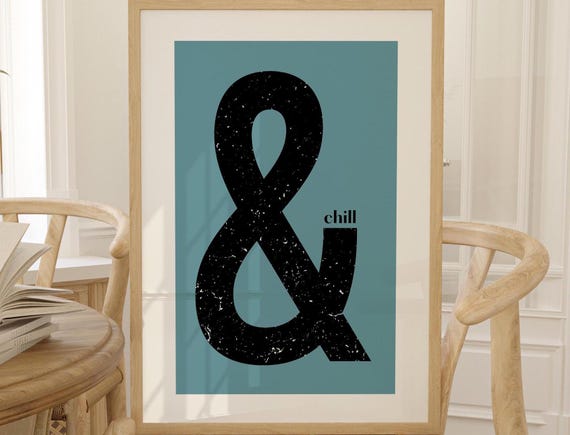 And Chill Wall Art Blue Green Gallery Vintage 70s Style Print Cool Dorm Room Decor Hot Girl Preppy Prints New Home Gift For Him