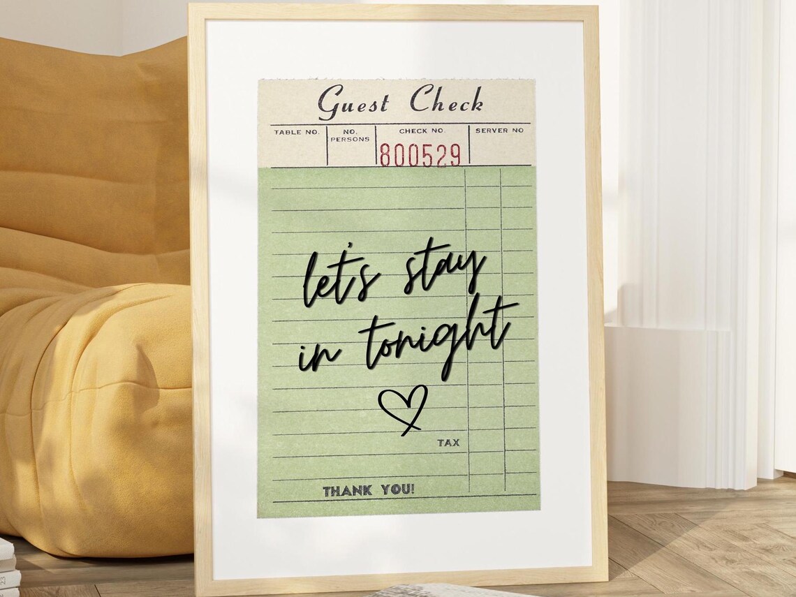 Guest Check Print, Dreamy Bedroom Art