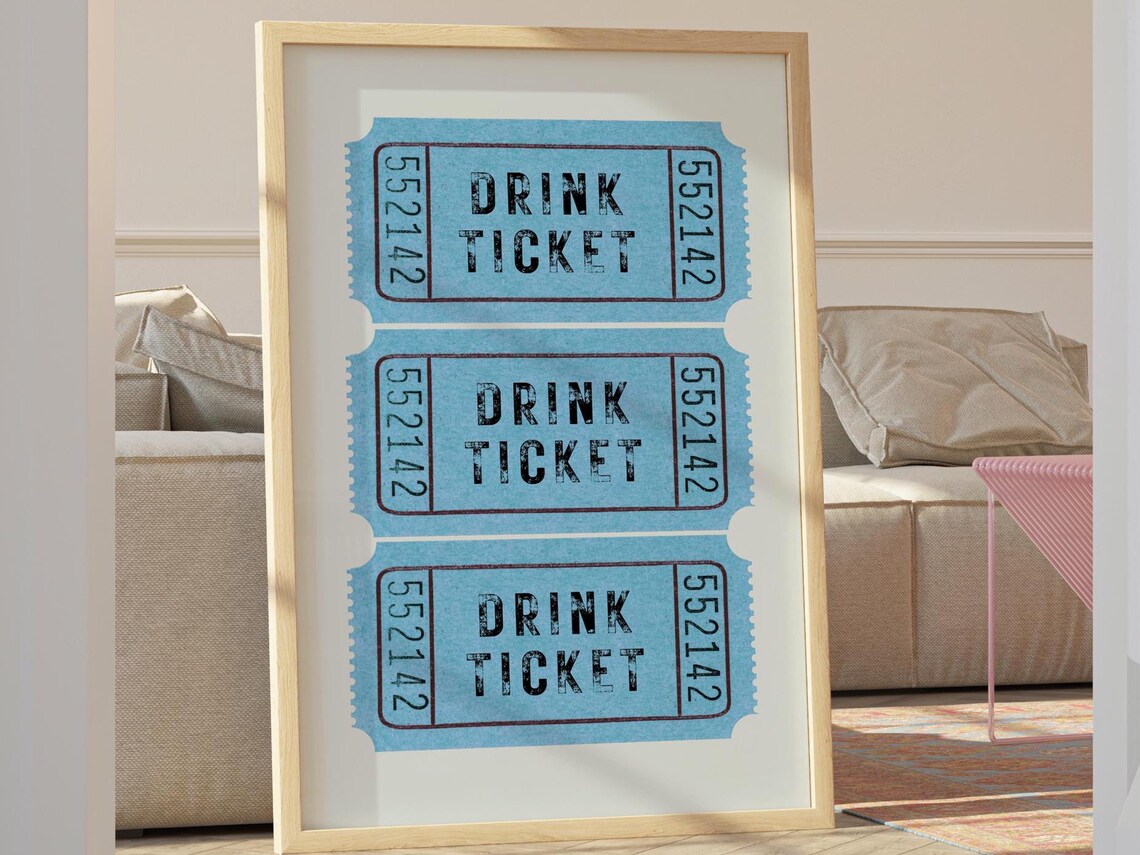Retro Good Times Ticket, Preppy Dorm Decor