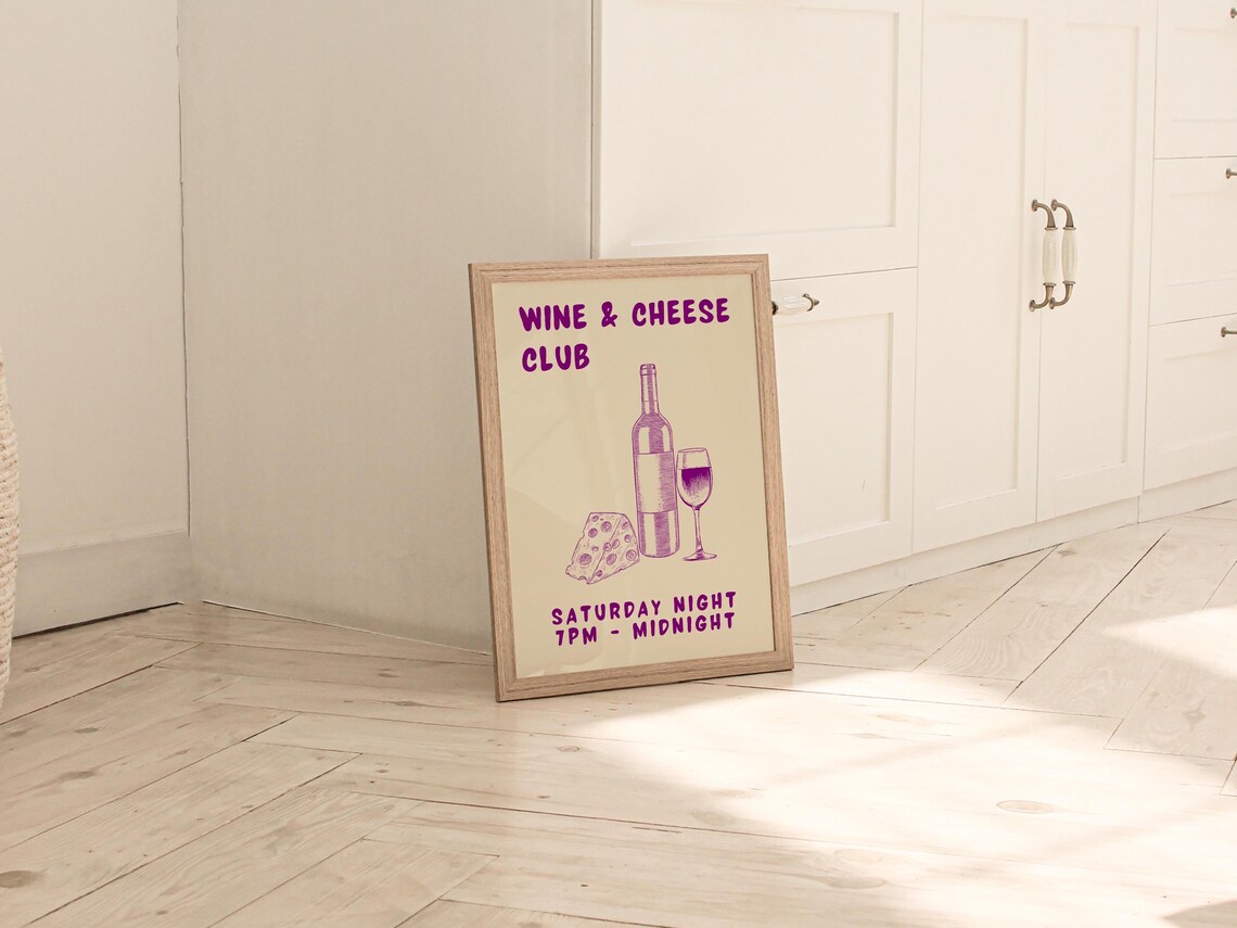 Italian Wine Illustration, Kitchen Wall Art Gift - Image 2