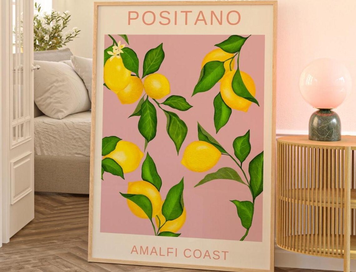 Positano Amalfi Coast Travel Poster, Italy