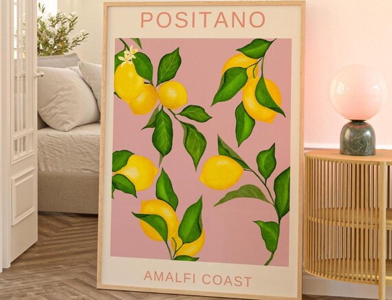 Positano Amalfi Coast Travel Poster, Italy