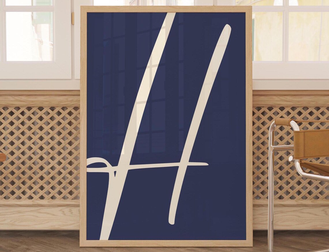 Colorful Letter Wall Art, Minimalist Monogram