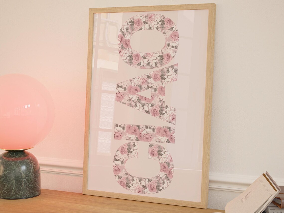 Ciao Typography Poster, Retro Floral Word Art