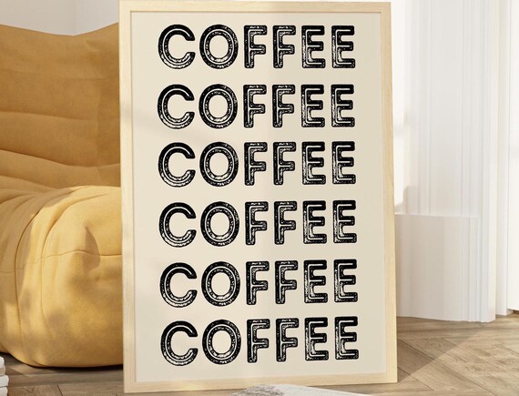 Retro Coffee Print Coffee Bar Wall Art Cute Brown Coffee Art Print Coffee Poster Coffee Print Coffee Art Print