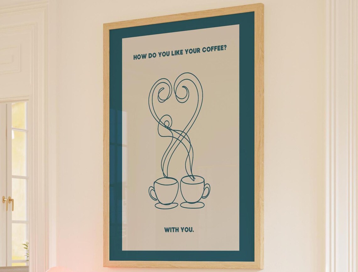 But First Coffee, Minimalist Line Art Gift