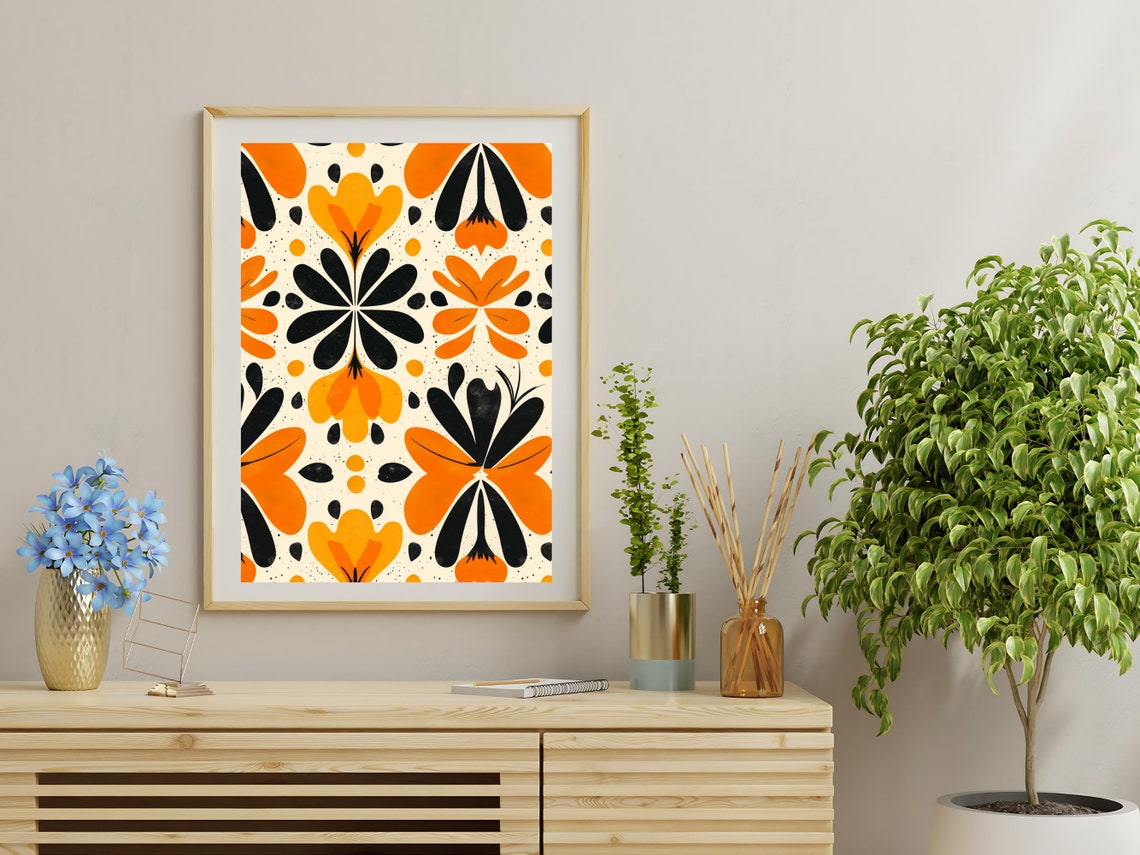 Boho Art Dcor Maximalist Wall Art Abstract Prints For Living Room Home Office Mid Century Modern Bold Dopamine Decor - Image 3