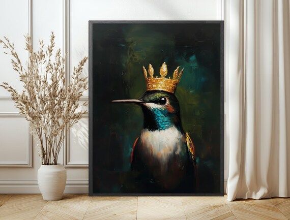 Hummingbird Art Print Rustic Bird Decor Nature Inspired Wall Art For Cabin Dark Academia Home Decoration Moody Aesthetic Gift
