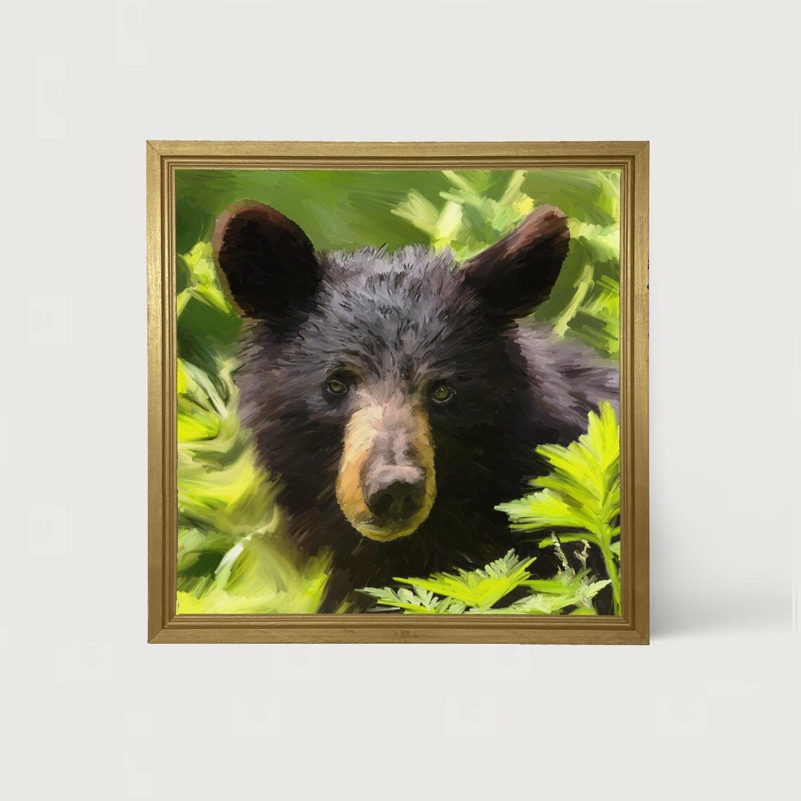 Black Bear Cub Rustic Wildlife Art Print, Adirondack Cabin - Image 3