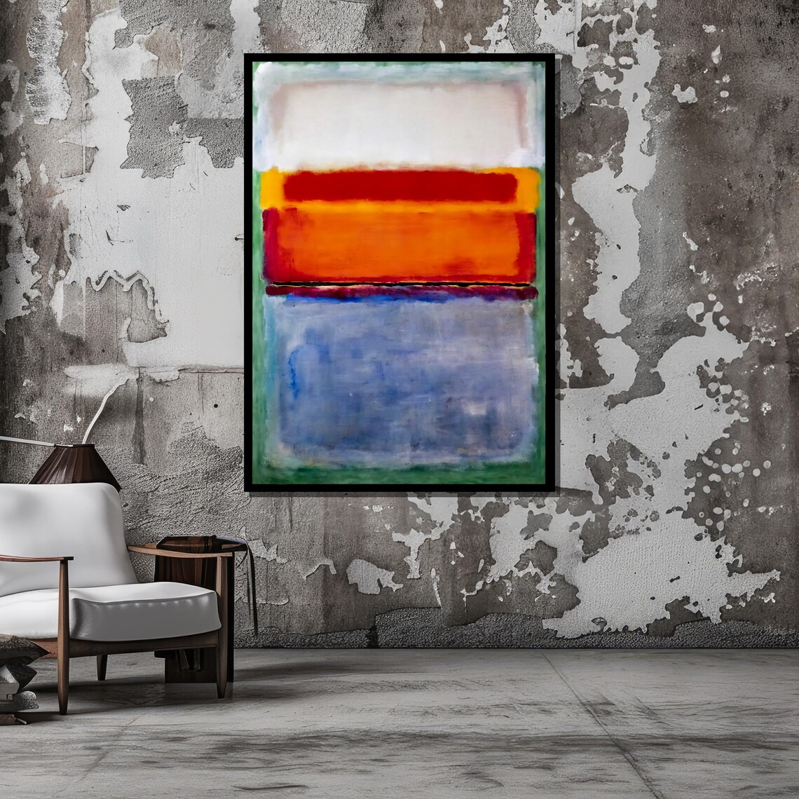 Rothko-Inspired Abstract Color Field in Orange Blue and Green Poster - Image 5