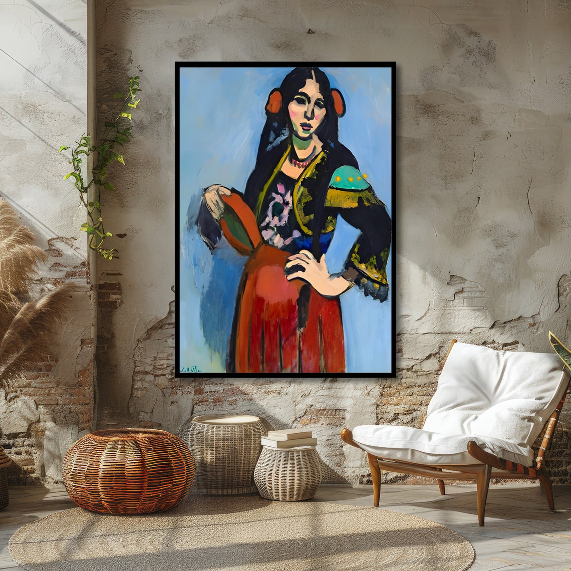 Flamenco Dancer Matisse Inspired Art Bold Abstract Print Modern Wall Art Ready To Hang Decoration - Image 4