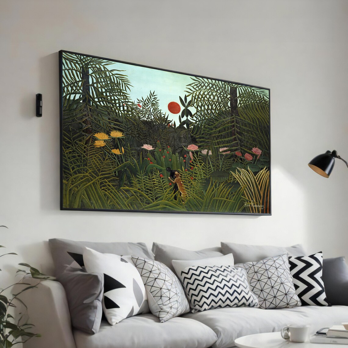 Rousseau The Snake Charmer Night Jungle Pink Moon Exotic Art Poster