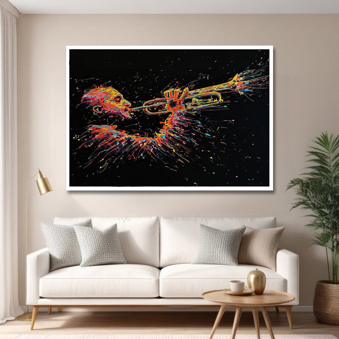 Colorful Jazz Trumpet Player Neon Splash Music Energy Poster - Image 6