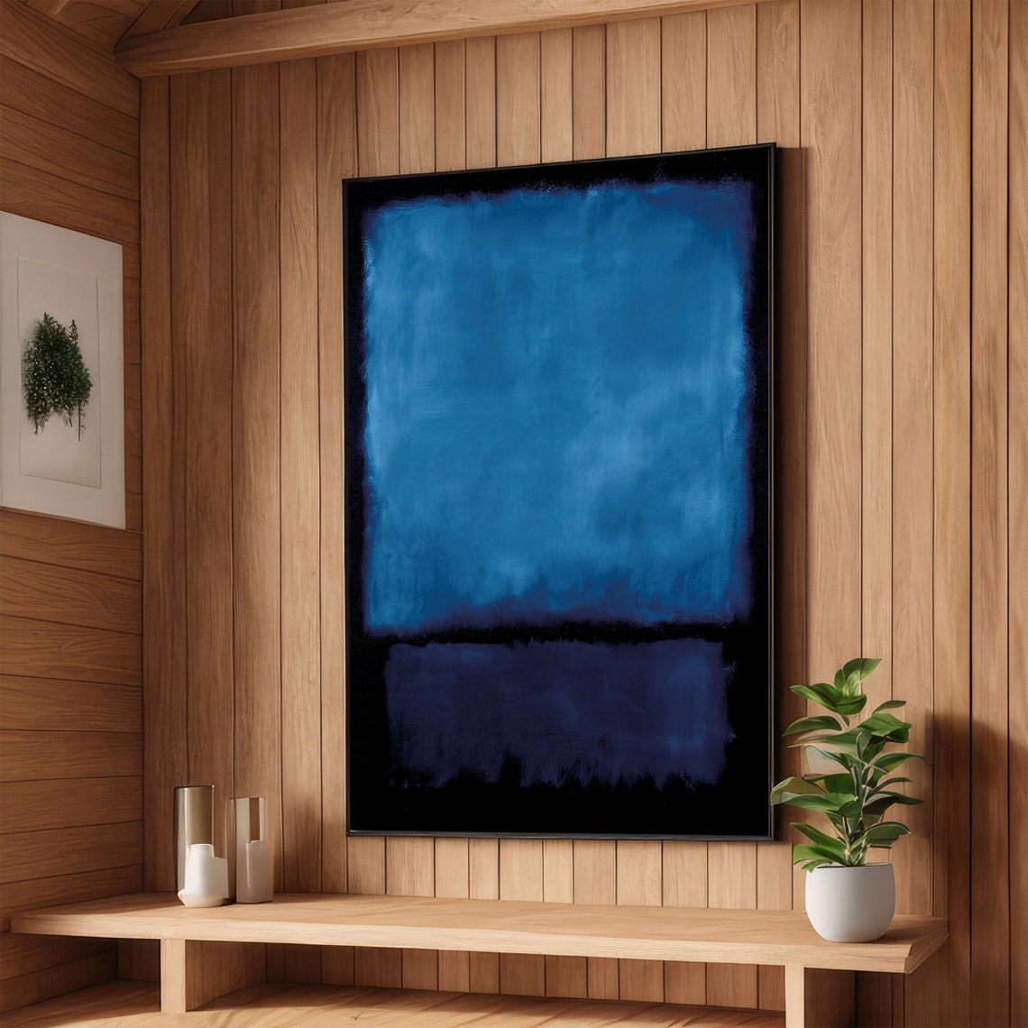Deep Ocean Blue Rothko-Inspired Gradient Color Field Art Poster