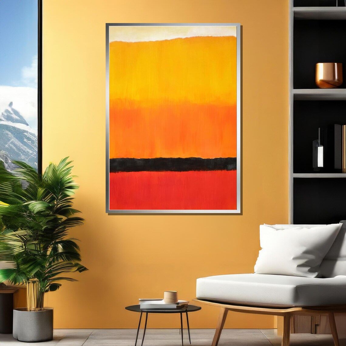 Vibrant Rothko Inspired Abstract Yellow and Red Color Field Art Poster - Image 5