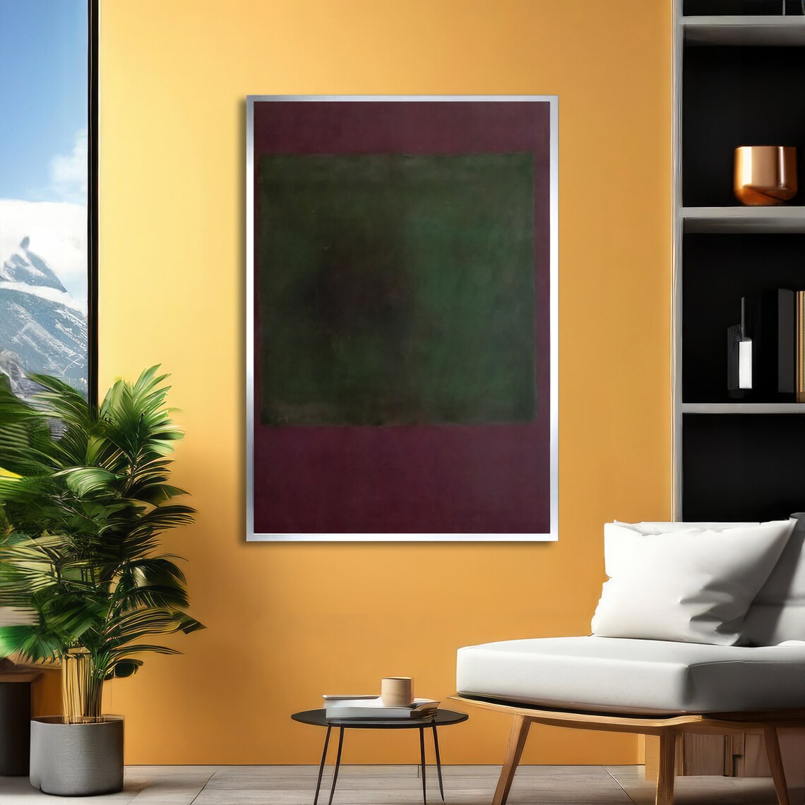 Mark Rothko Inspired Abstract Green and Purple Color Field Art Poster - Image 2