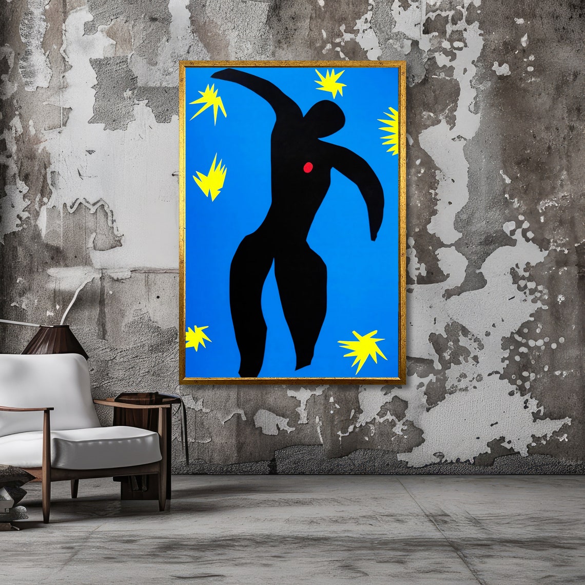 Matisse Icarus Black Falling Figure Amid Yellow Bursts Poster - Image 3