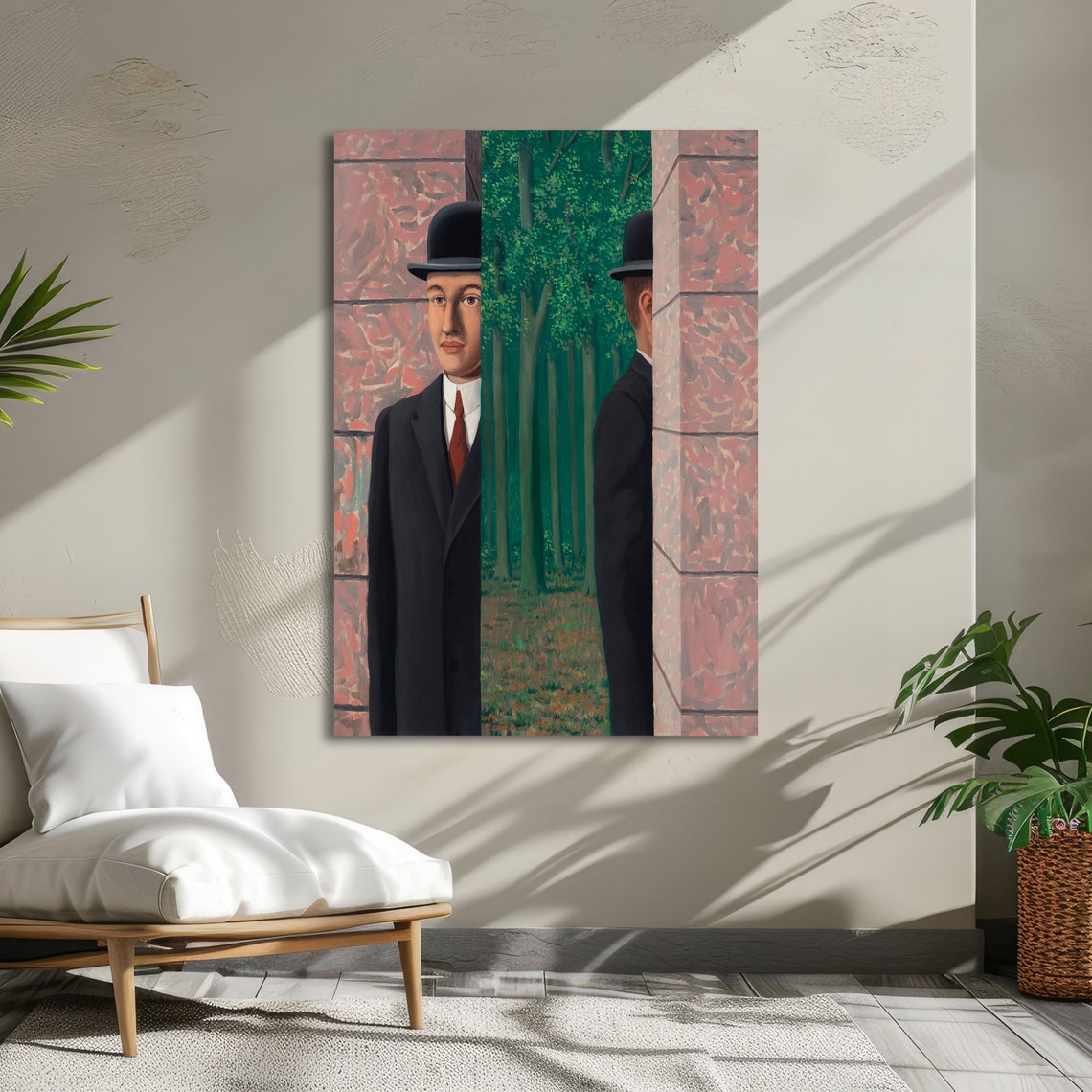 Magritte The Man in the Bowler Hat Split Portrait Surreal Poster - Image 5