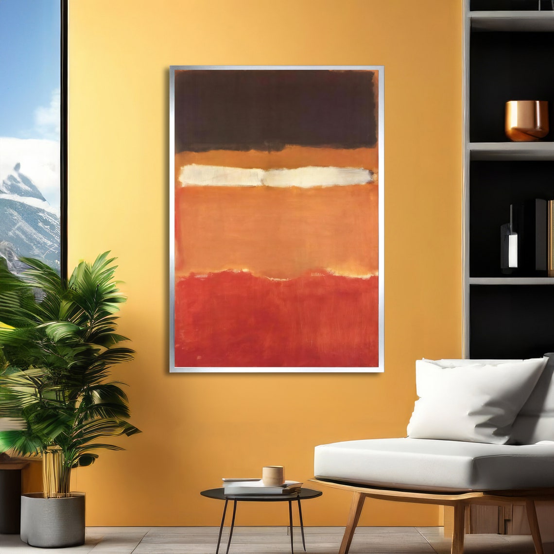 Warm Sunset Glow Rothko-Inspired Orange Black Abstract Color Poster - Image 6