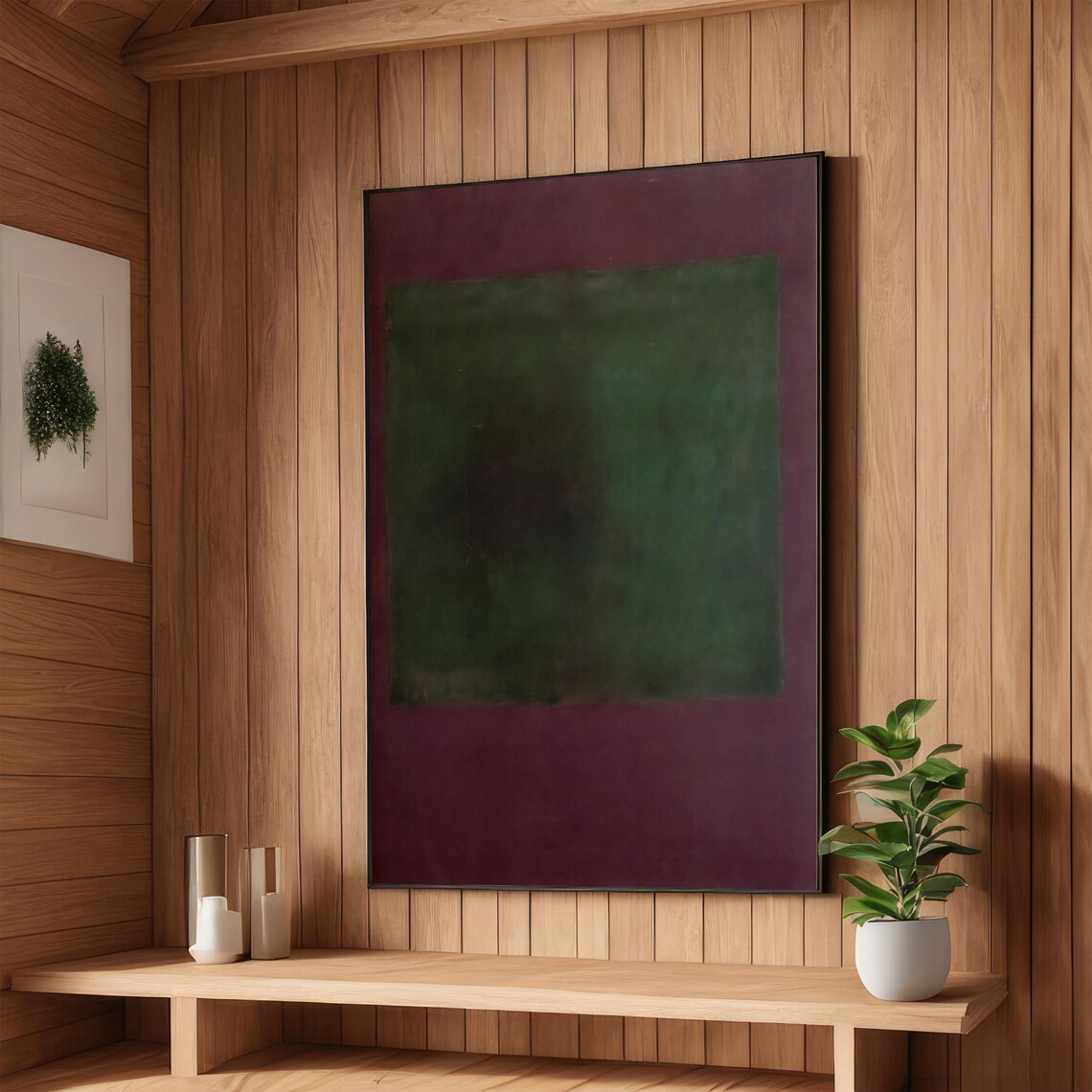 Mark Rothko Inspired Abstract Green and Purple Color Field Art Poster