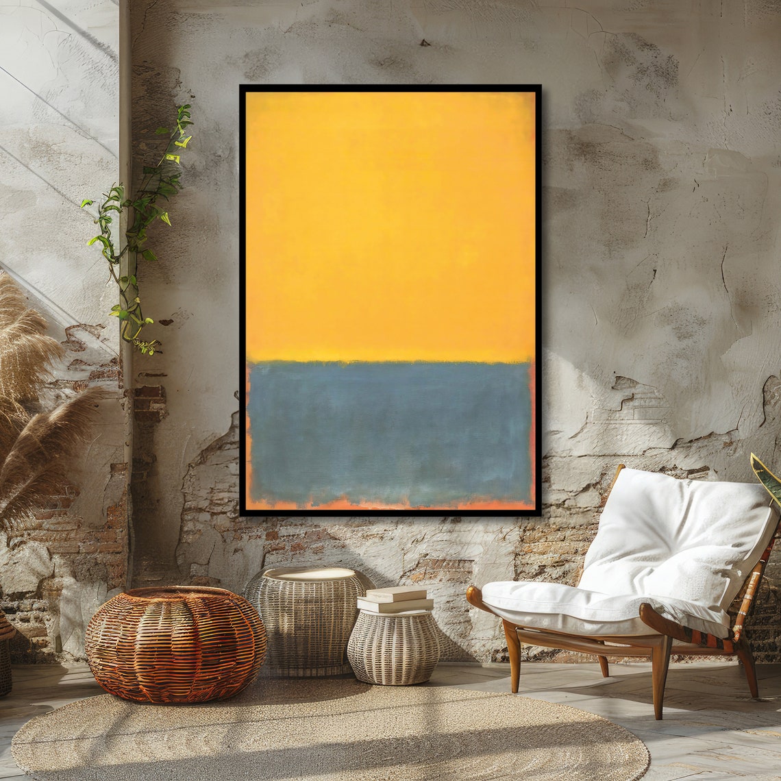 Golden Sunrise Rothko Inspired Abstract Ready To Hang Art - Image 4