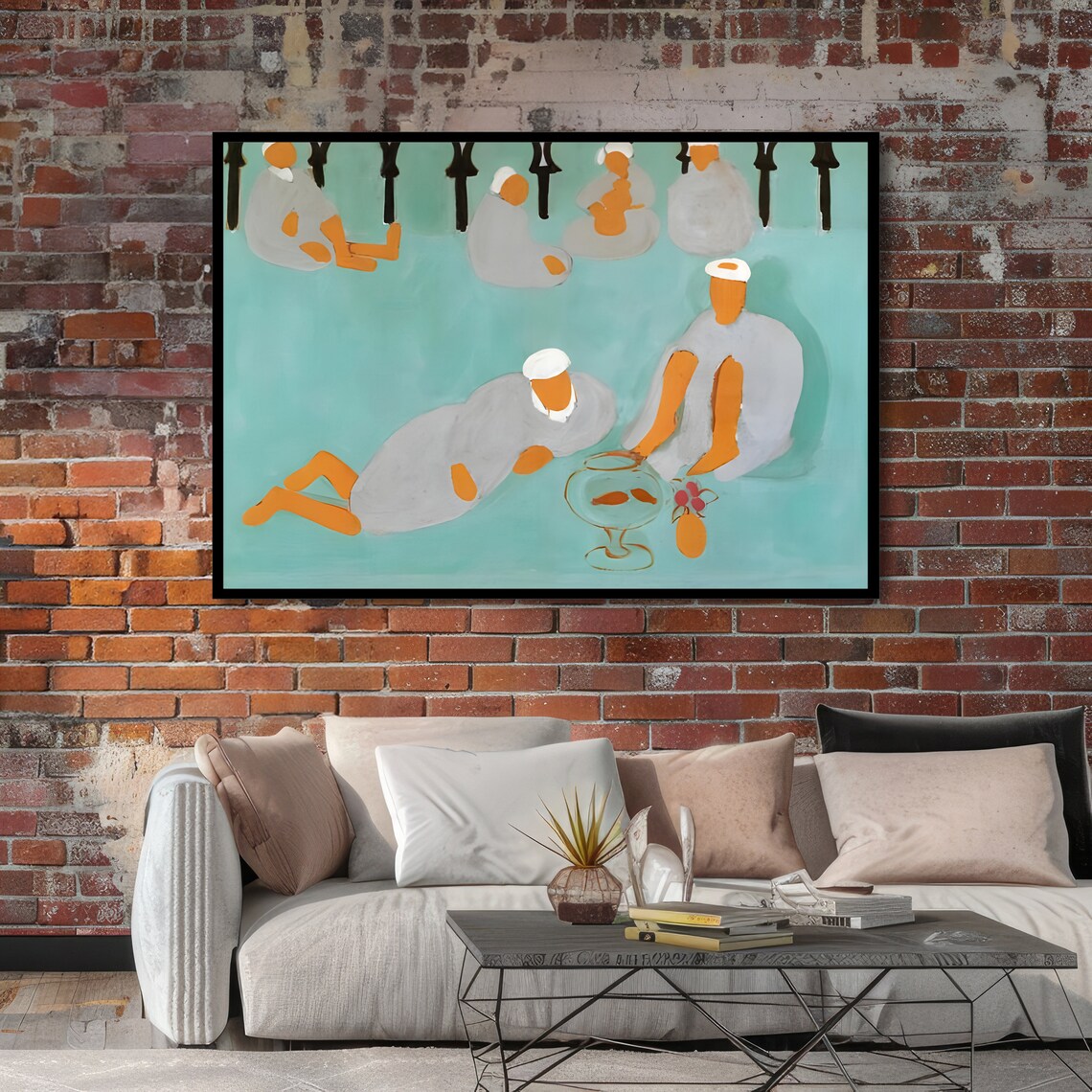 Matisse-Style Bathers Lounging Beside the Turquoise Pool Poster - Image 4