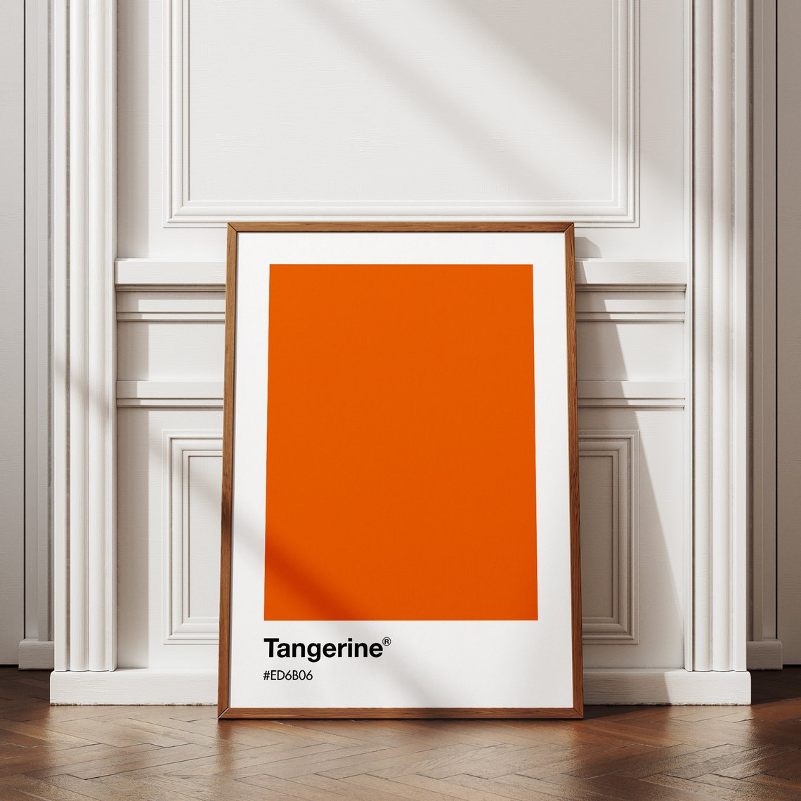 Tangerine Orange Pantone Color Swatch Minimalist Bold Art Poster