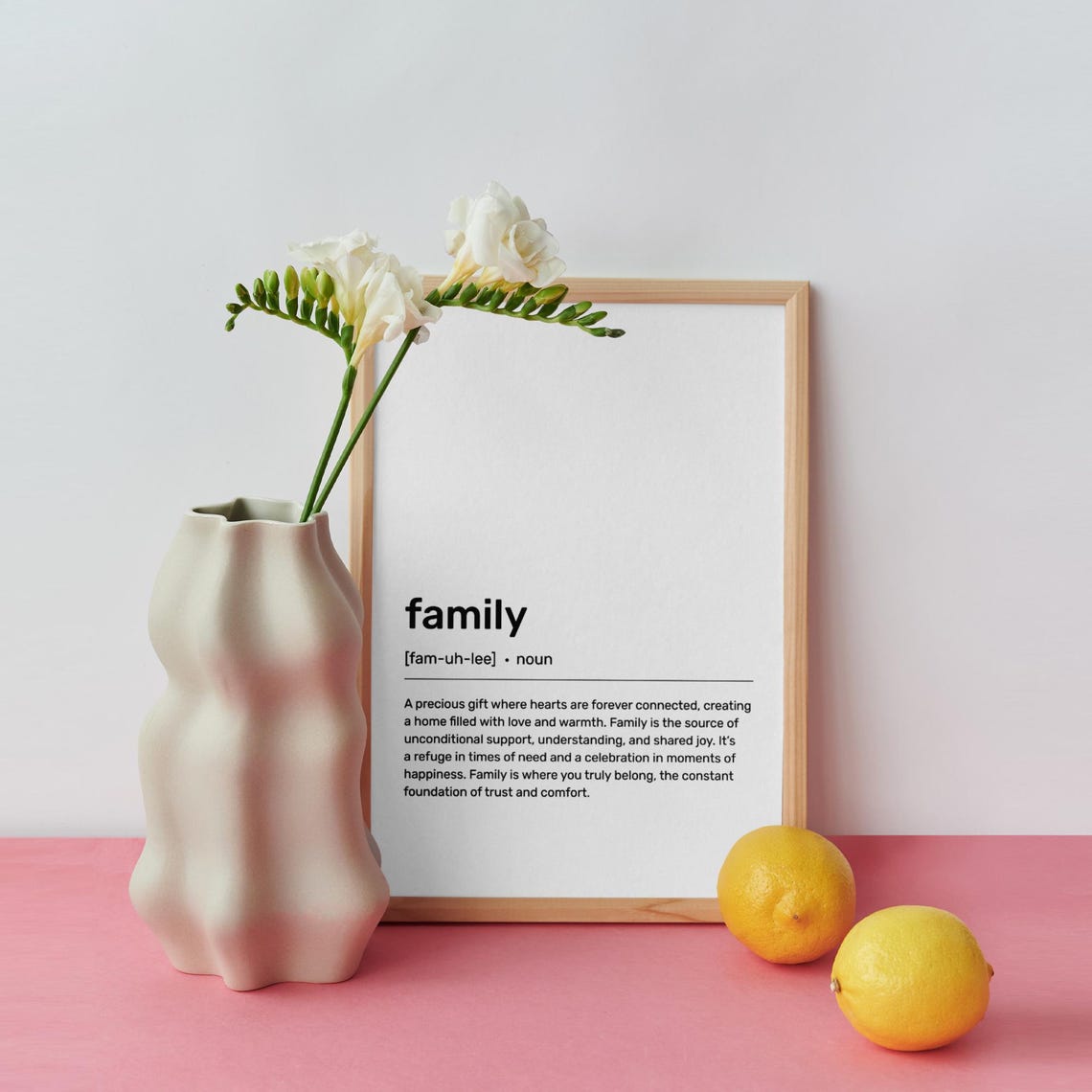 Family Hearts Forever Connected Dictionary Meaning Gift Poster - Image 3