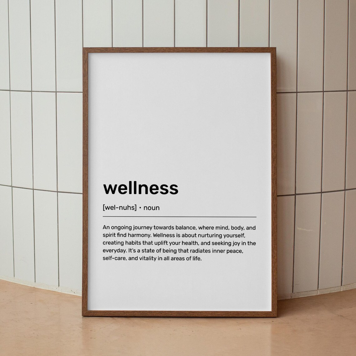 Wellness Definition Typography Quote Art Print
