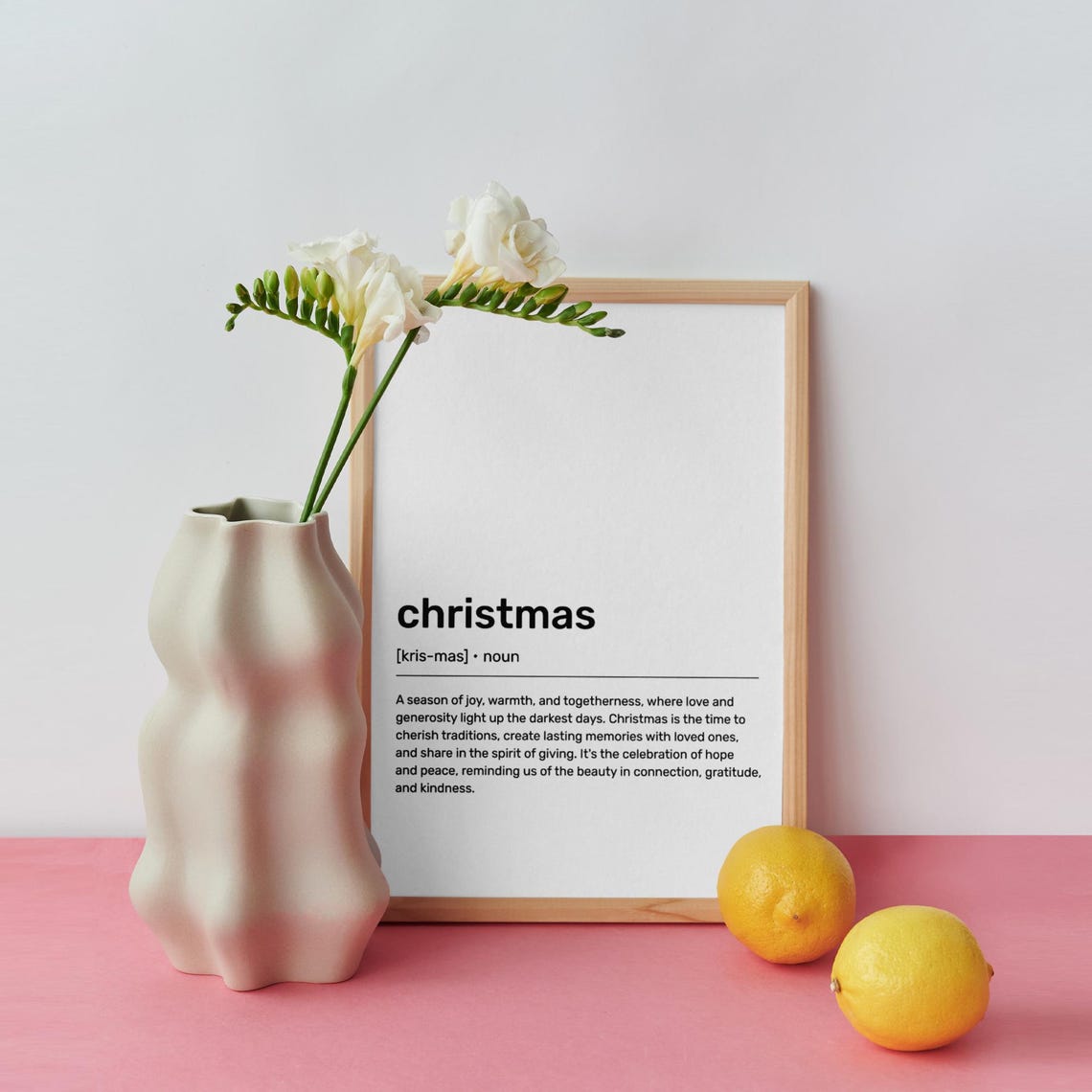 Christmas Definition White Dictionary Art Minimalist Holiday Poster - Image 3