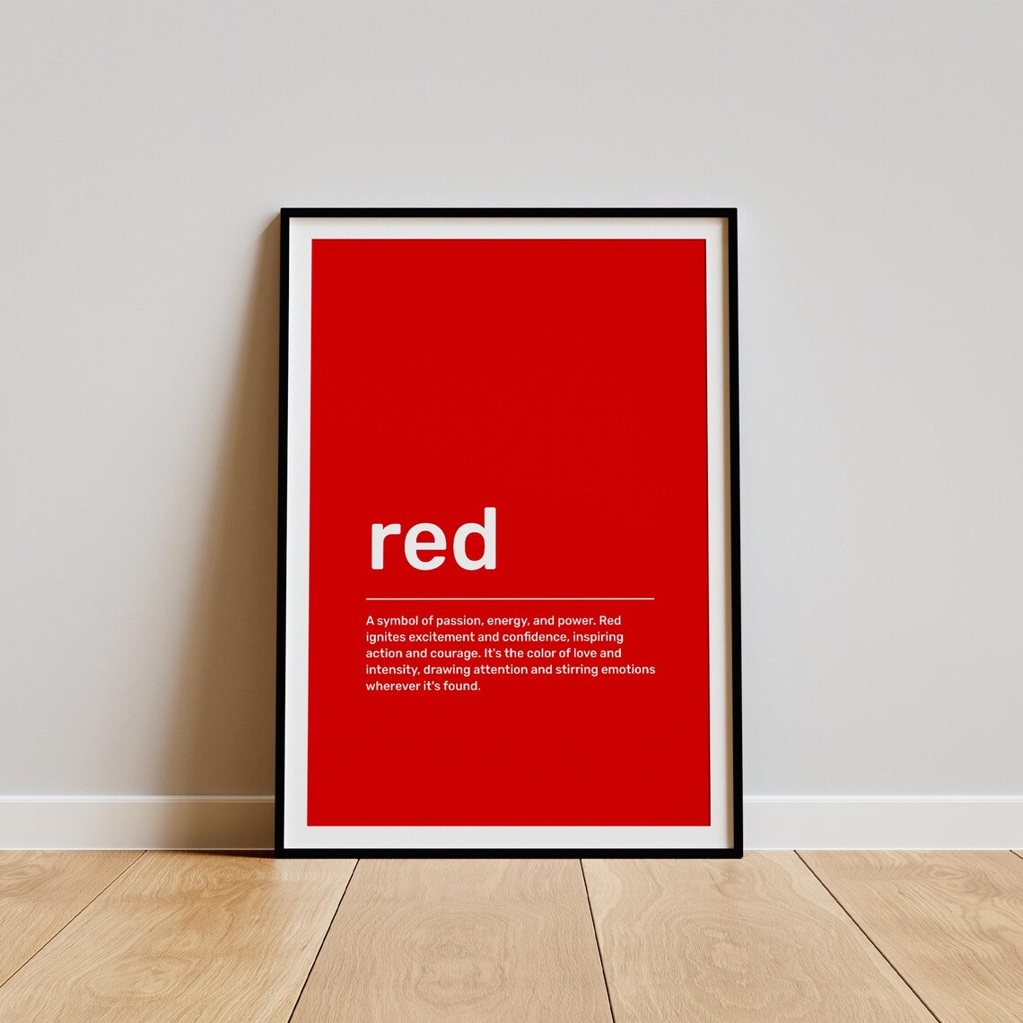 Red Definition Poster, Dictionary-Inspired Wall Decor