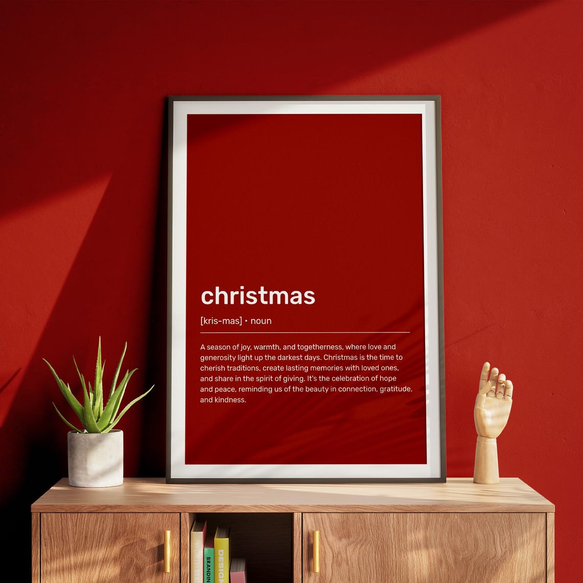 Christmas Definition Red Dictionary Art Holiday Wall Decor Poster - Image 2