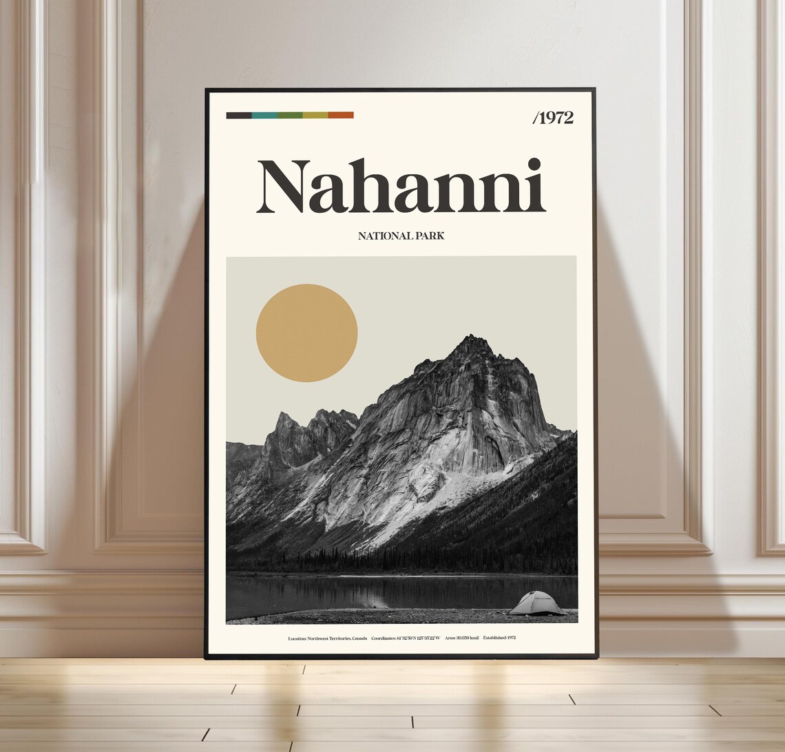 Nahanni National Park 1972 Northwest Territories Retro Travel Poster