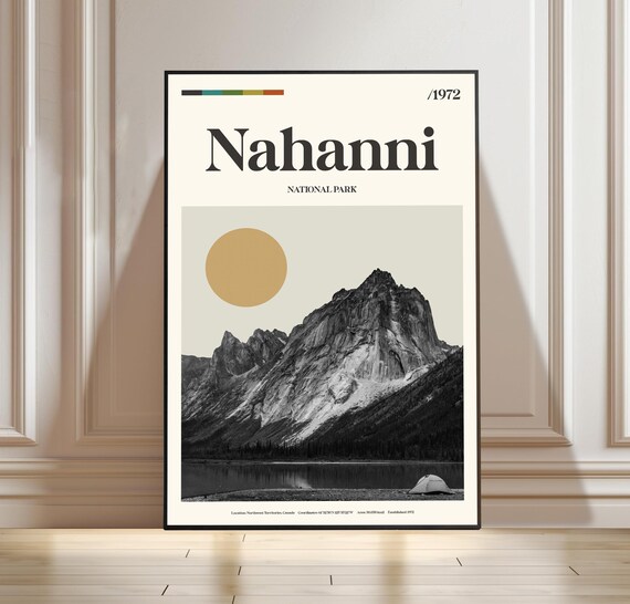 Nahanni National Park 1972 Northwest Territories Retro Travel Poster
