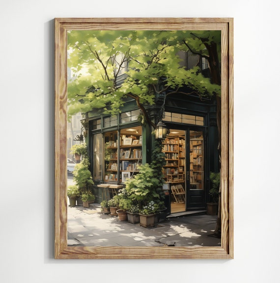 Vintage Book Store Art Print, Book Lovers Gift