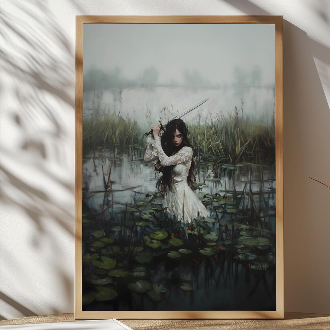 Victorian Woman With Sword Dark Art Print - Image 2