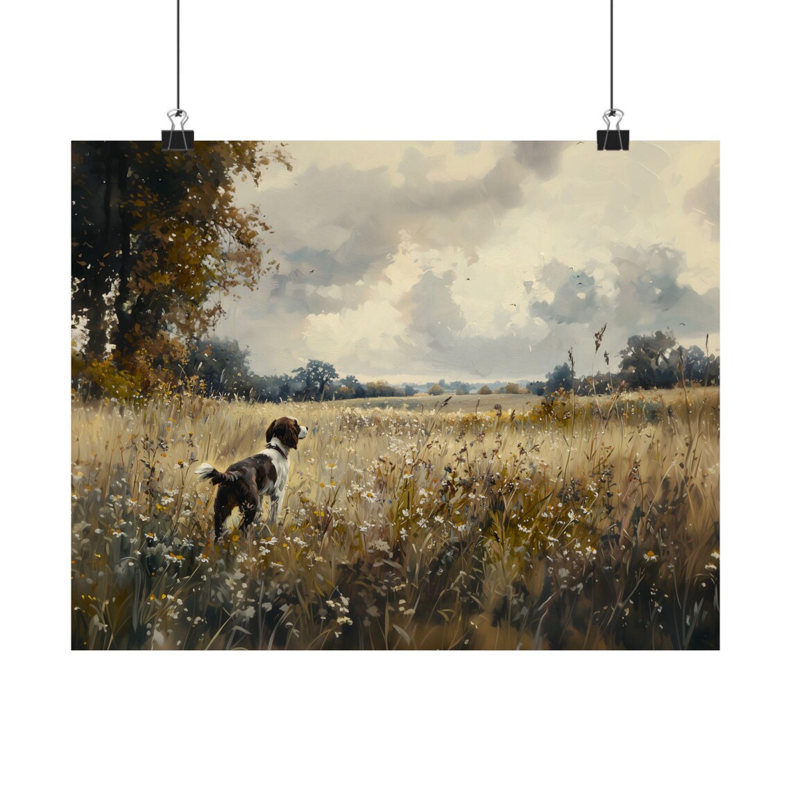 English Springer Spaniel, Vintage Farmhouse Art Print - Image 4