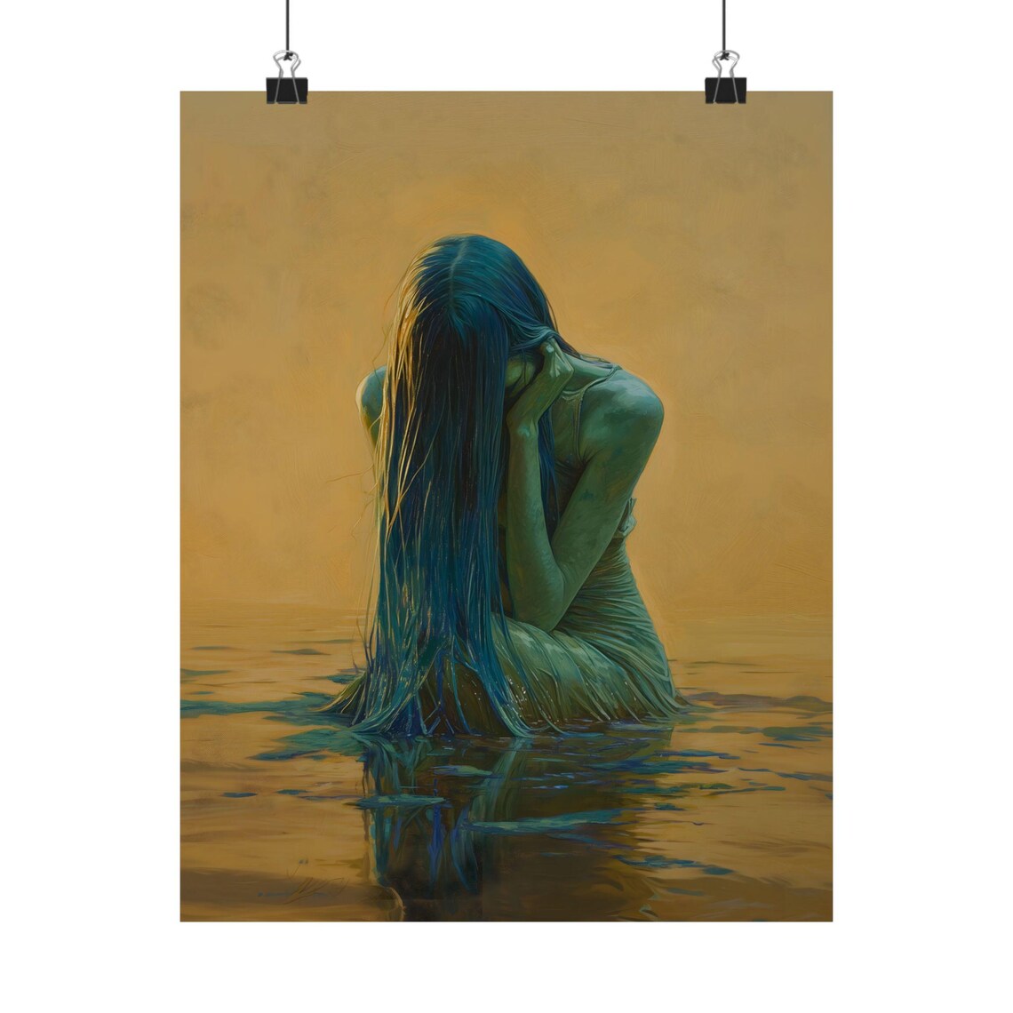 Green Nymph Gothic Dark Academia Wall Art Print - Image 2