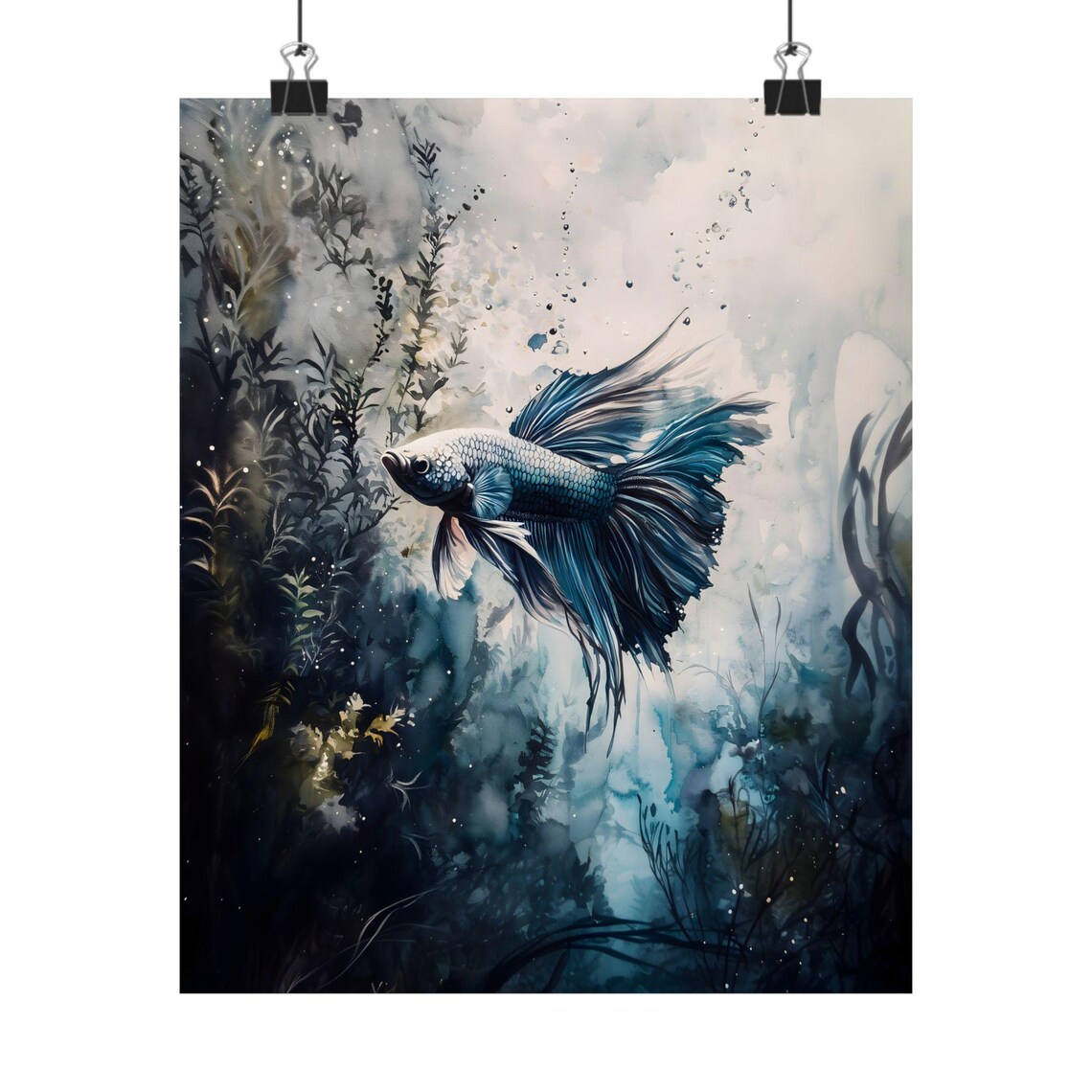 Betta Fish Watercolor Art Print, Aquarium Lover - Image 2