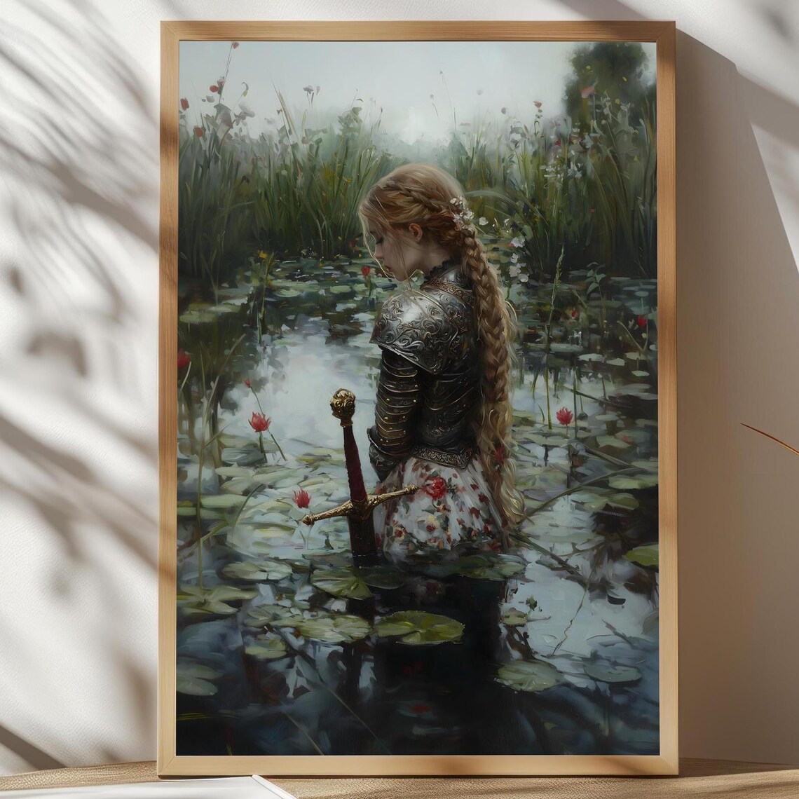 Victorian Woman With Sword, Dark Academia Art Print