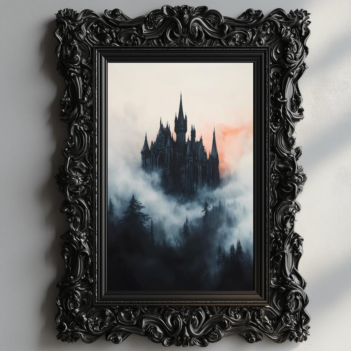 Vampire Castle Art Moody Gothic Decor Victorian Painting Dark Academia Art Draculas Castle Print Gothic Home Decor Gift - Image 2