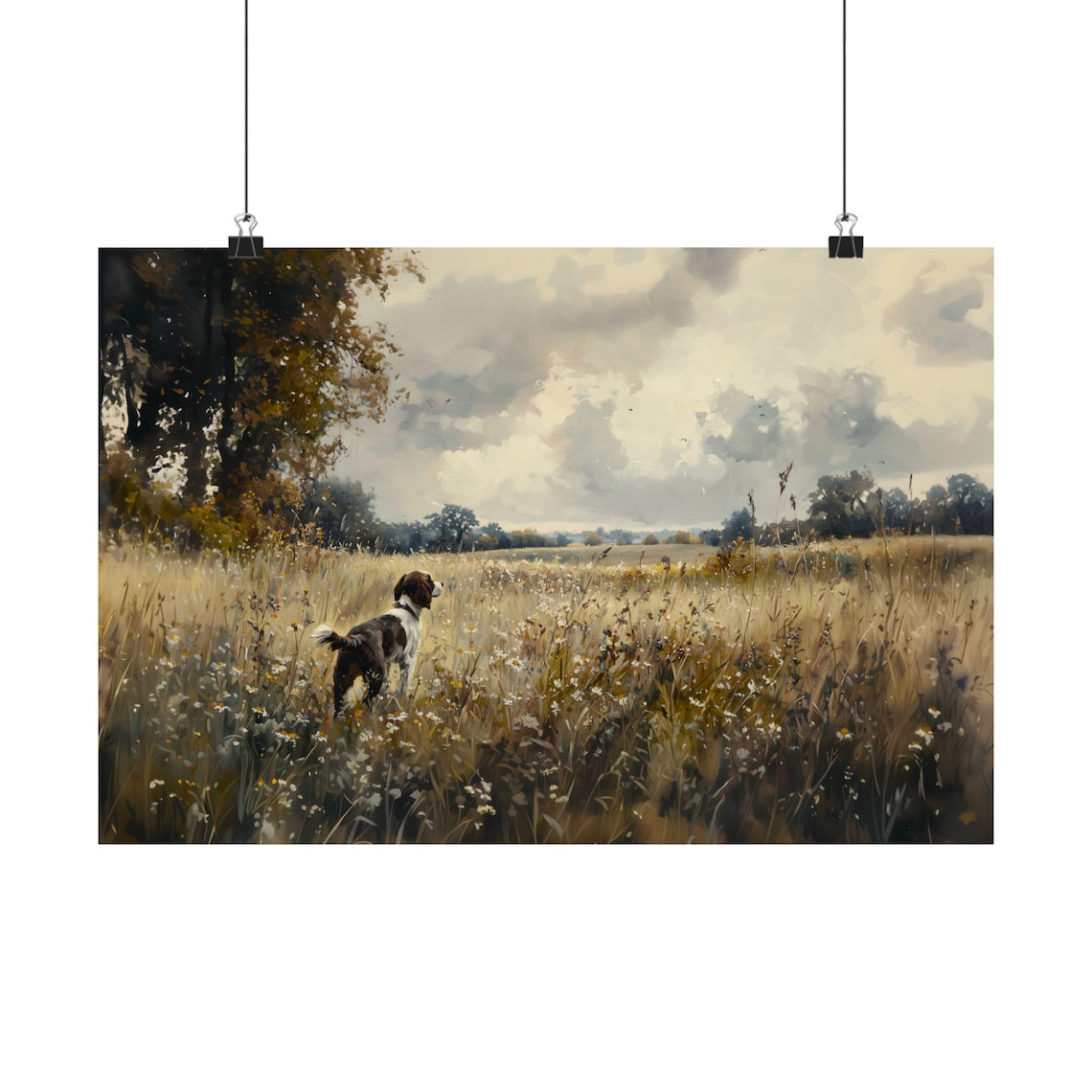 English Springer Spaniel, Vintage Farmhouse Art Print - Image 3