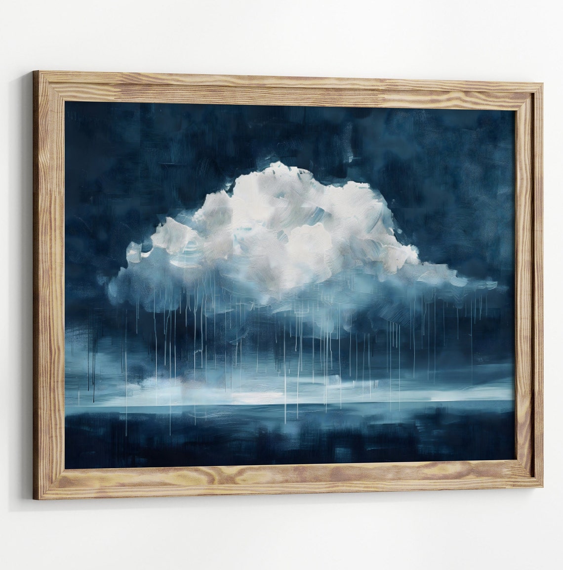 Moody Navy Rain Cloud Over Calm Water Dark Stormy Sky Poster - Image 3