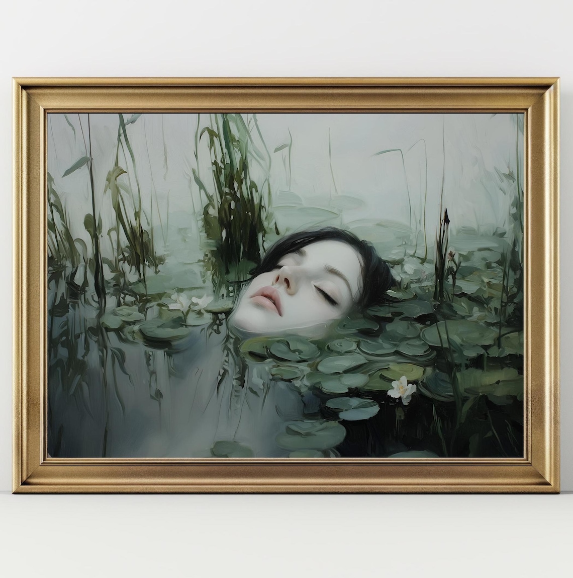 Ophelia Dark Academia Moody Lake Gothic Art Print