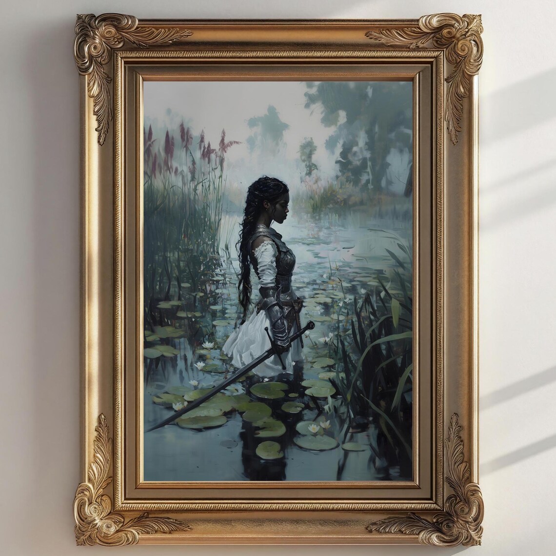 Female Knight, Victorian Dark Academia Art Print