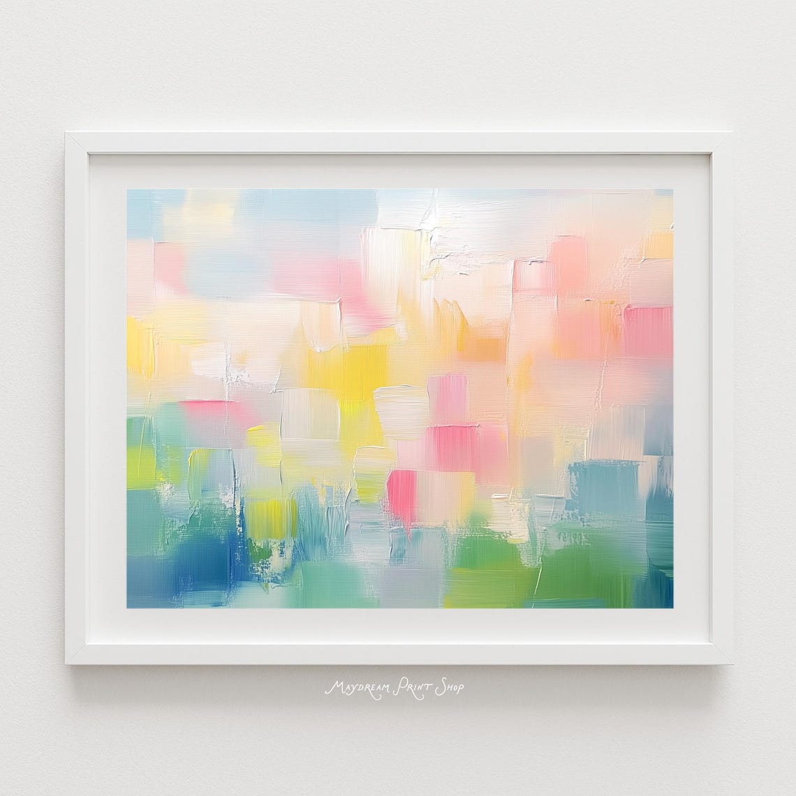 Abstract Pastel Brushstroke Color Blocks Modern Painting Art Poster