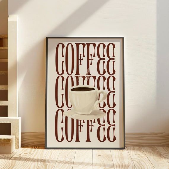 Coffee Wall Art Print Modern Kitchen Decor Coffee Lover Gift Typography Coffee Art For Kitchen Minimalist Coffee Poster