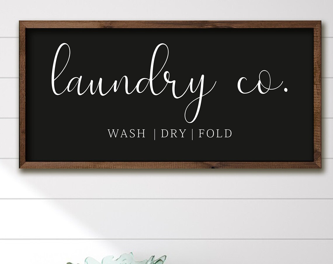 Laundry Co Wooden Sign, Minimalist Farmhouse Decor